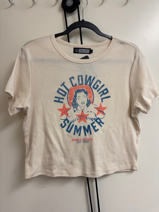Girl Dangerous Tops - Girl Dangerous Cream "Hot Cowgirl Summer" Graphic Tee